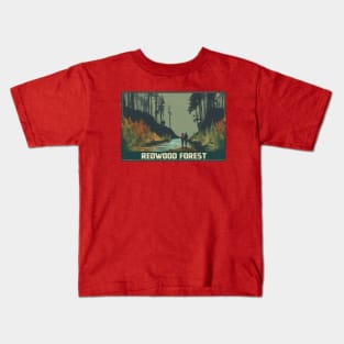 Redwood Forest Hiking Largest Tree in the World Kids T-Shirt